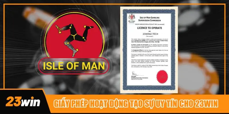 Giấy phép hoạt động tạo sự uy tín công khai của 23win trên thị trường