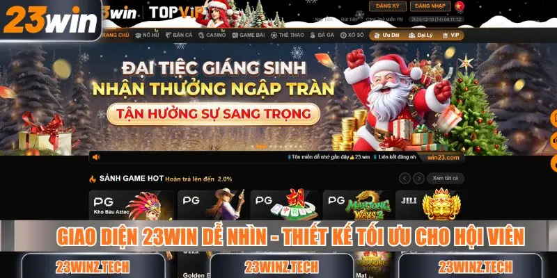 Giao diện 23win dễ nhìn - thiết kế tối ưu cho khách hàng chơi